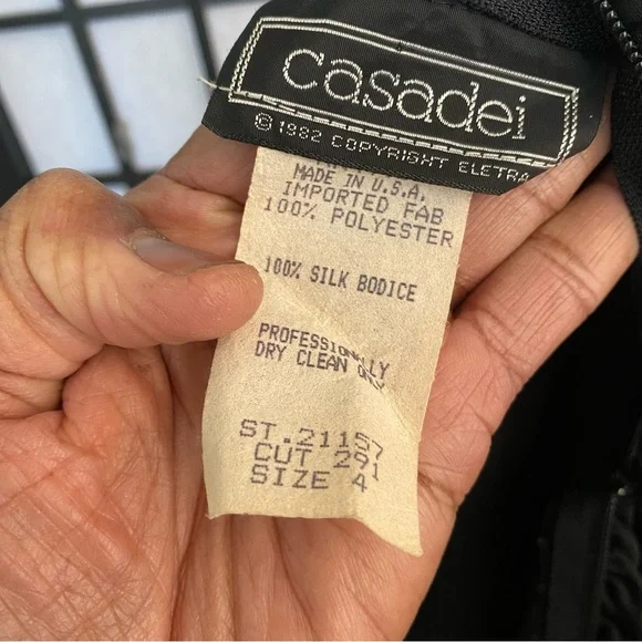 80'S CASADEI Ruched Beaded & Sequined Party Dress Size 4 - Picture 3 of 15